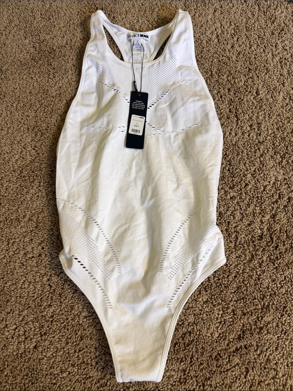 Fashion, nova white, finest hour bodysuit size small NWT